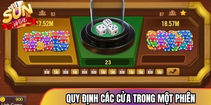 Quy định các cửa trong một phiên game tài xỉu Sunwin